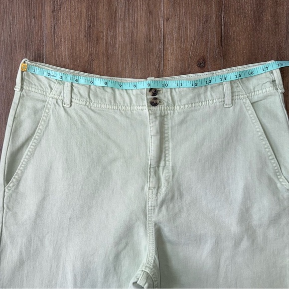 Pilcro High Rise Pants Wide Leg Green Ankle Anthropologie - Picture 3 of 10